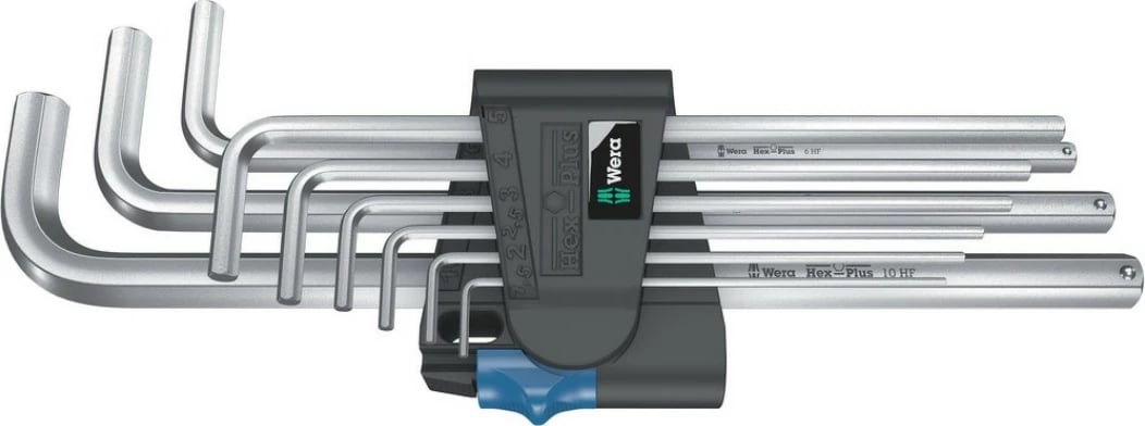 Set çelësa L Wera 950/9 Christmas Hex-Plus HF 1, 9 copë, krom
