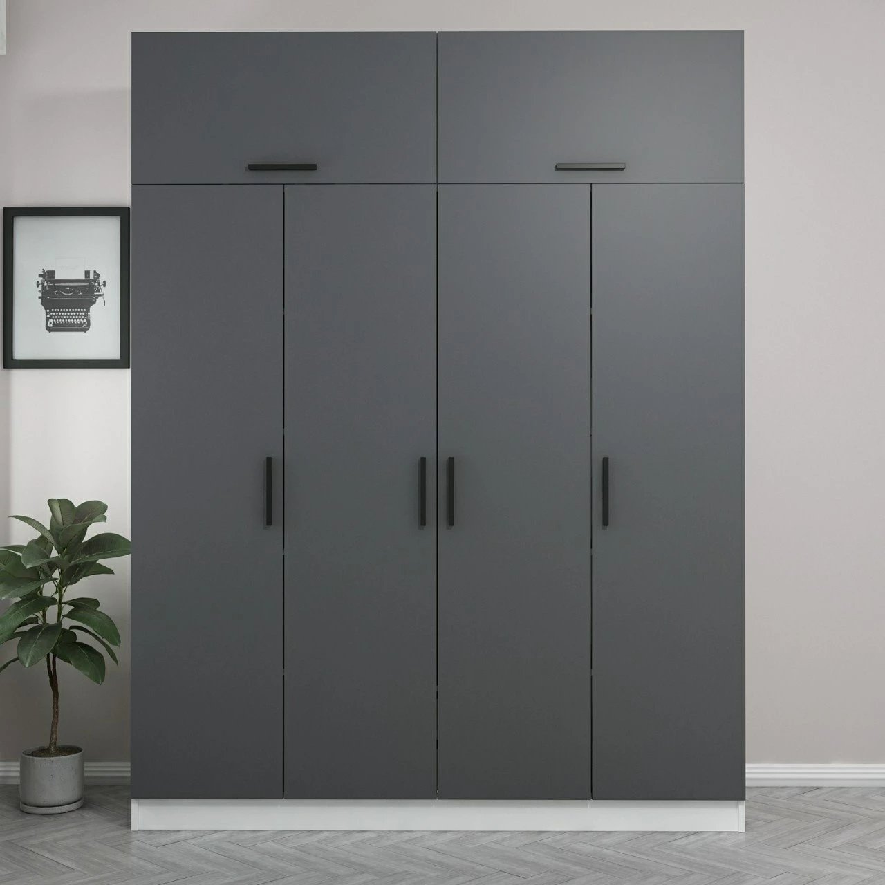 Dollap për dhomë gjumi, ngjyrë antracit, Skye Decor, 5146