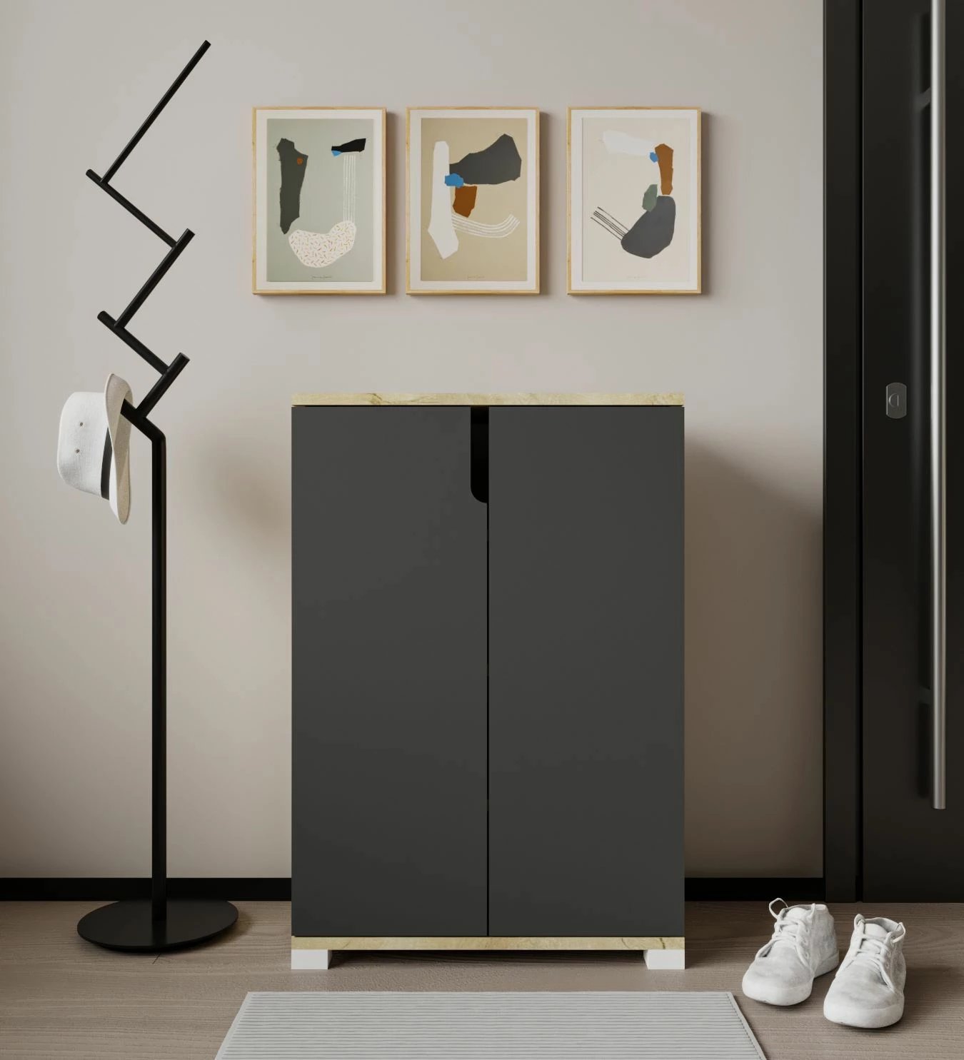 Dollap këpucësh Skye Decor, venedik - lis safir, antracit