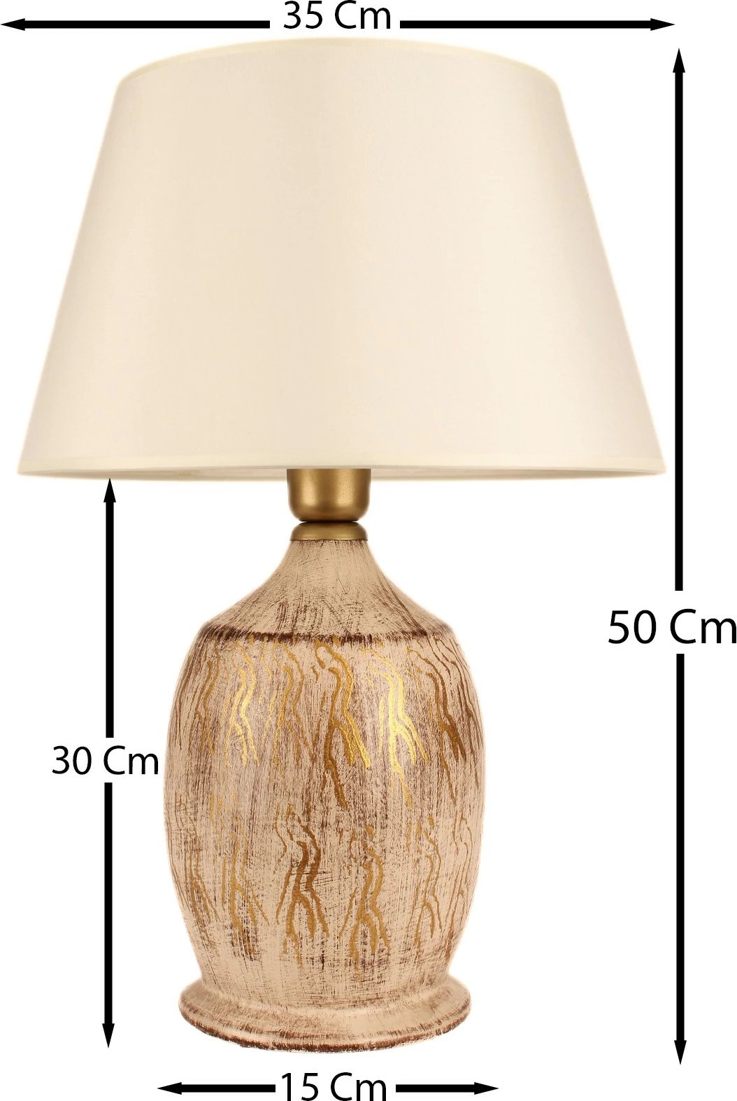 Llambë tavoline Opviq, BK013, ngjyrë bezhë, trup qeramike