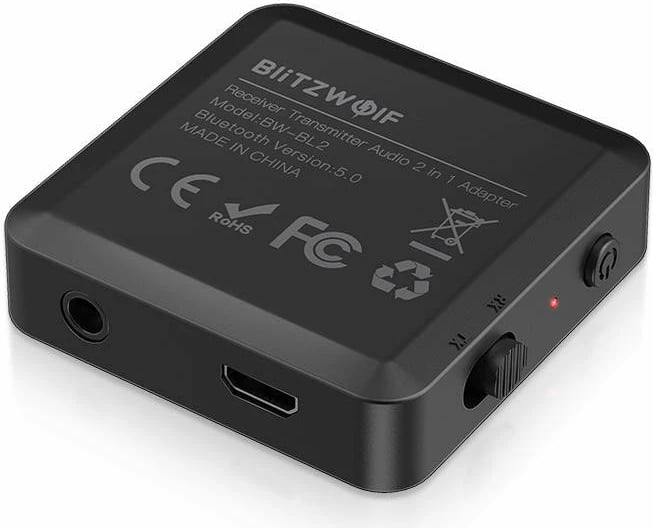 Transmetues/Marrës Bluetooth BlitzWolf BW-BL2, Bluetooth 5.0, i zi