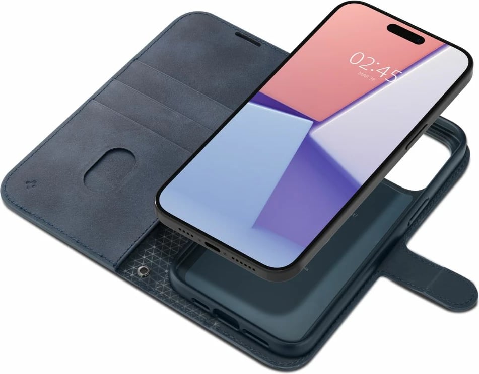 Mbështjellës Spigen Wallet S Pro për iPhone 15 Pro, me portofol, Blu