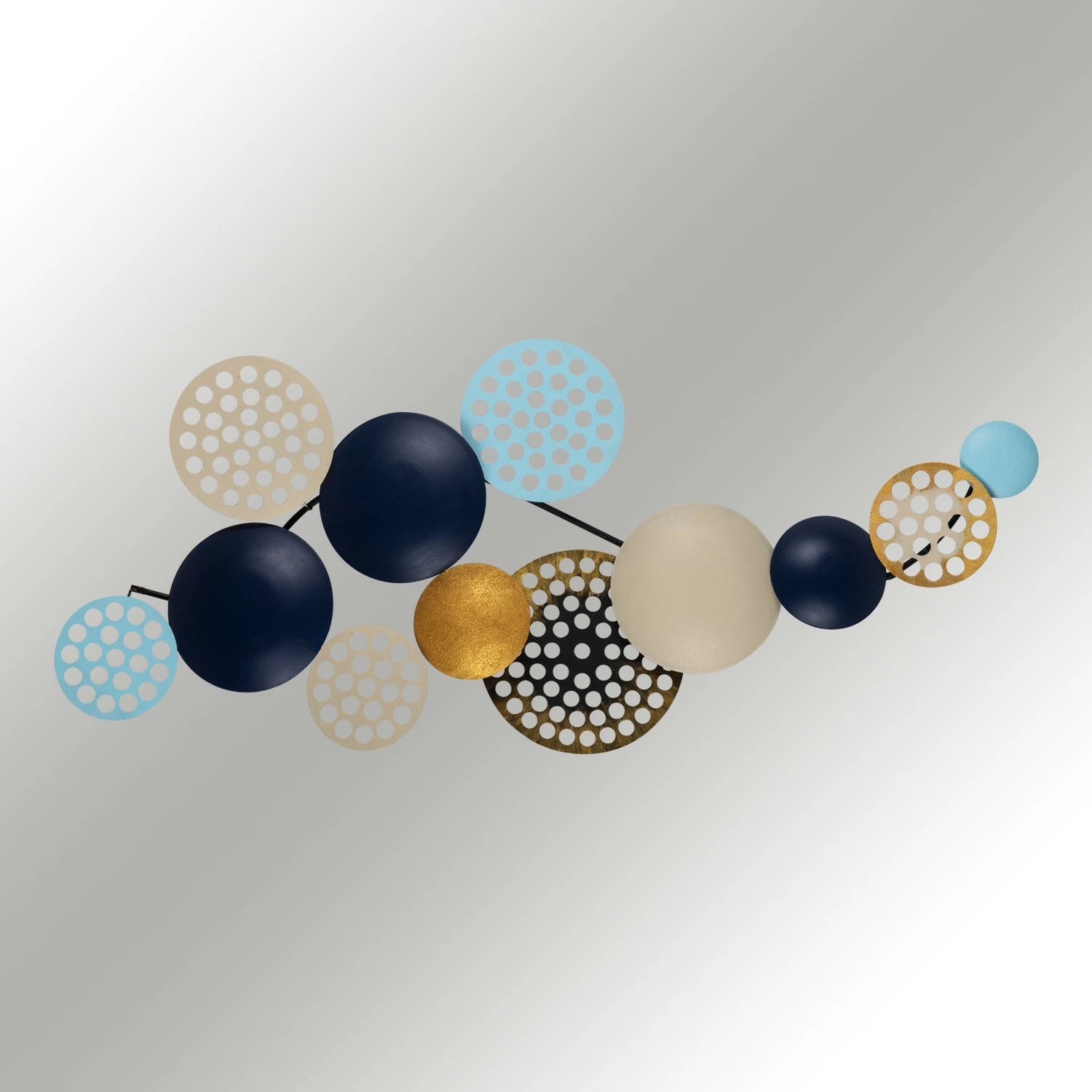 Aksesor dekorativ metalik për mur, Wallity Bronte, shumëngjyrësh, 90x42cm