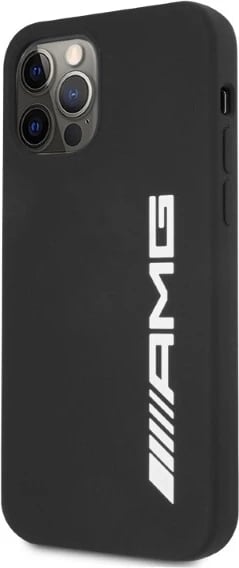 Mbështjellës Mercedes AMG Silicone Big Logo për iPhone 12 Pro Max, i zi