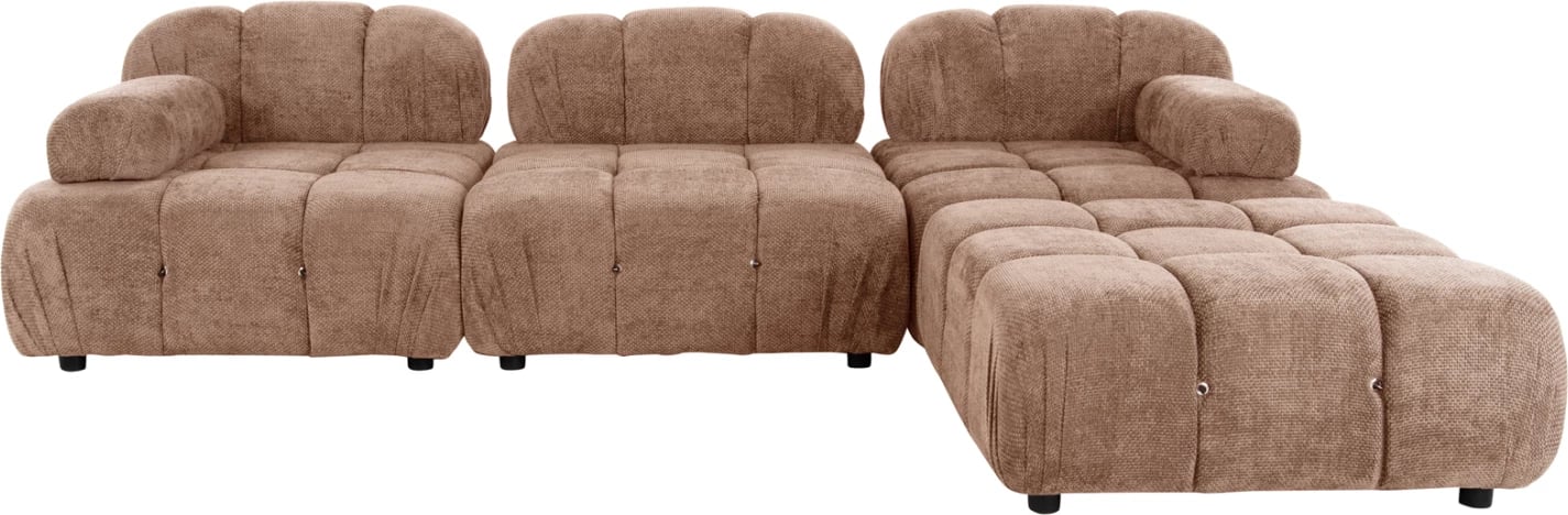 Divan polimorfik SHIFTER FH6073.01, pëlhurë me teksturë, ngjyrë kafe e çelur, 290x196x76H cm