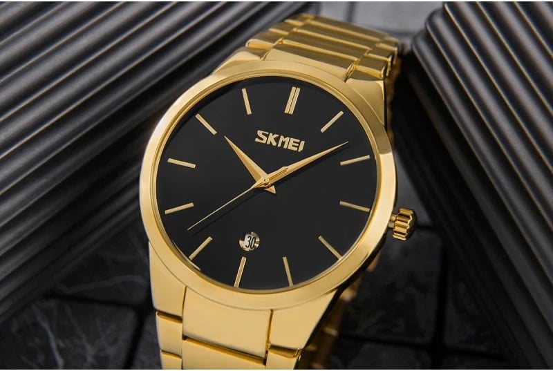 Orë dore për meshkuj Skmei, ari e zezë