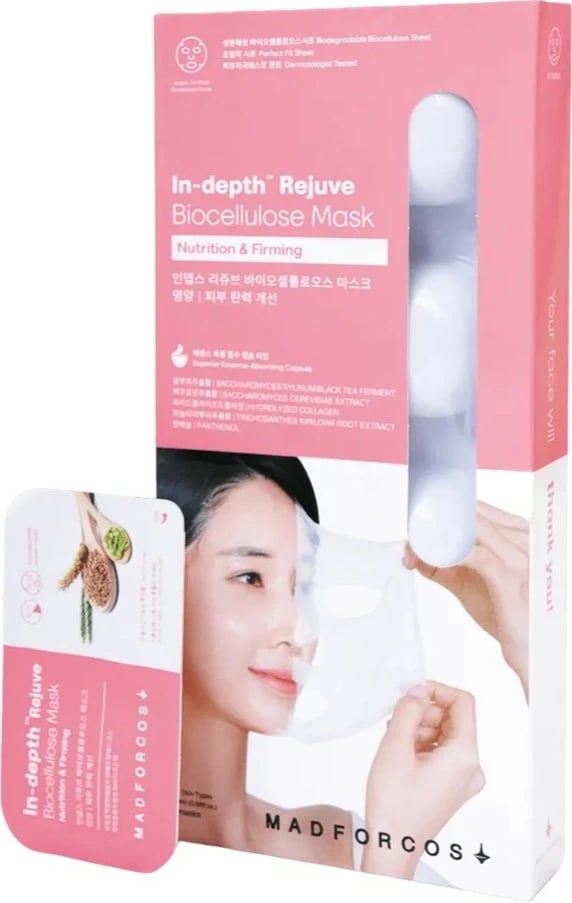 Maskë fytyre për femra Madforcos In-Depth Rejuve Biocellulose Mask Anti-Aging, 4x20ml