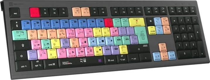 Tastierë LogicKeyboard Astra 2 për Adobe Premiere Pro CC, UK layout, Mac, shumëngjyrëshe