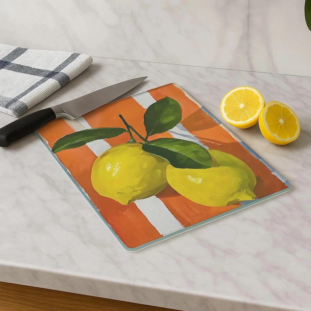 Dërrasë prerëse prej xhami të temperuar, shumëngjyrëshe, Hermia, Kes-00007, 30x40cm