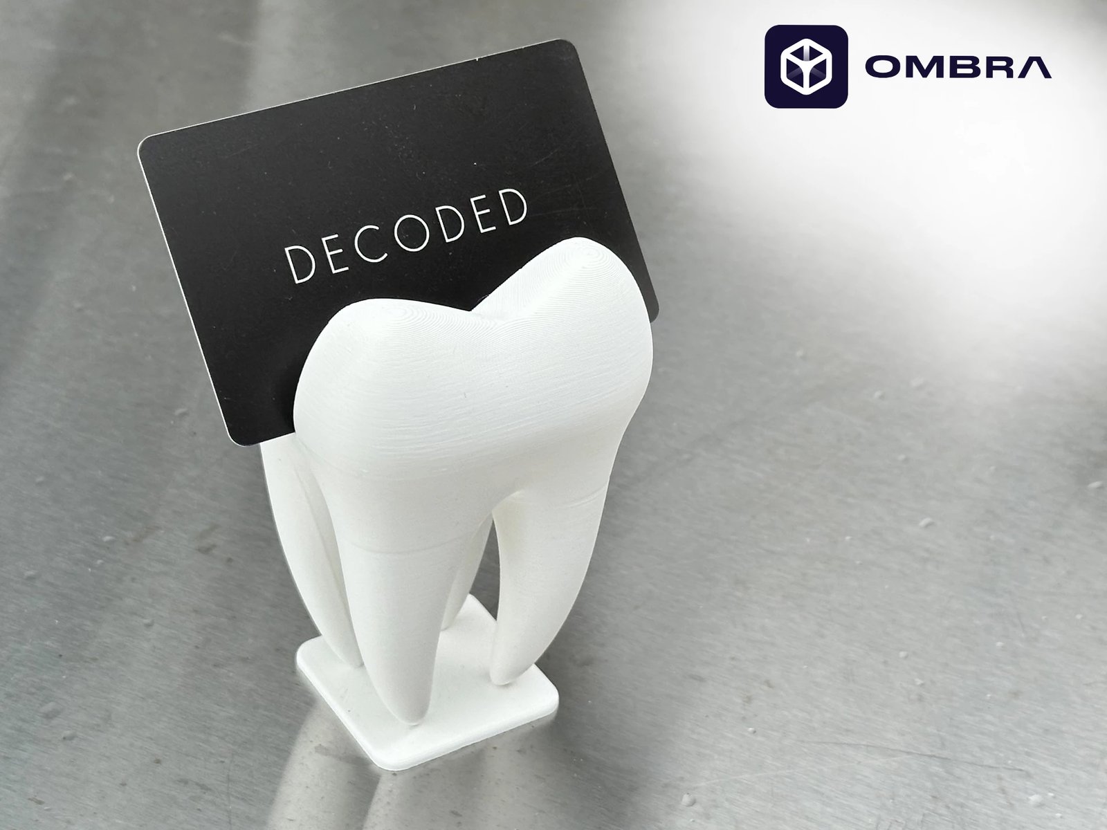 Mbajtëse për Vizitkarta Në Formë Dhëmbi, e bardhë