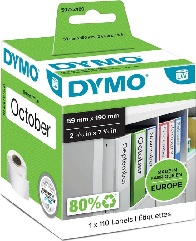 Etiketa Dymo 99019 / S0722480 59 x 190 mm rrotull 110 copë pa ngjyrë