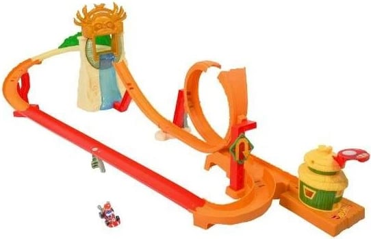 Set garash Hot Wheels Mario Kart Island Donkey Konga, Super Mario, 1:64, portokalli