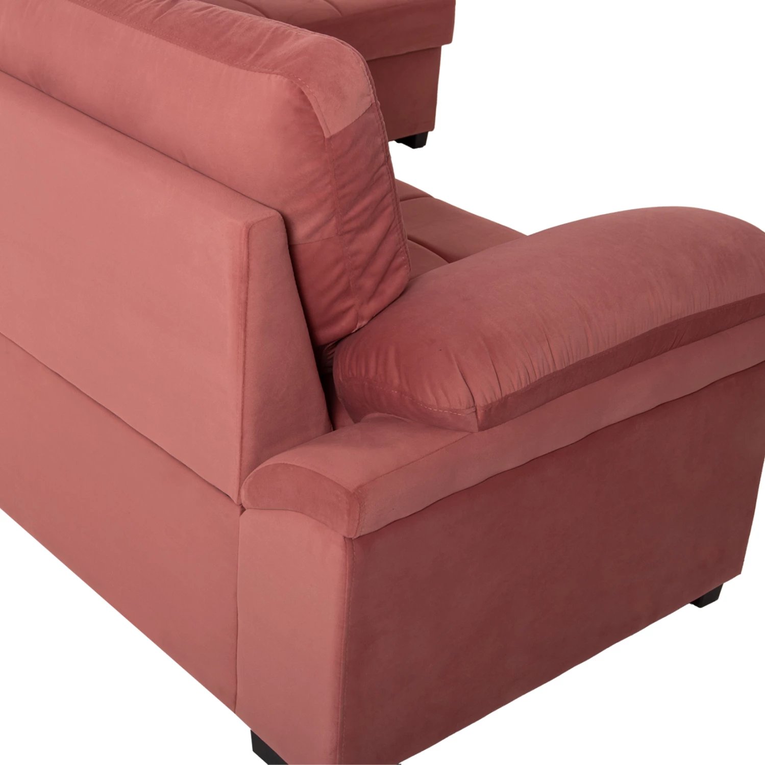Kënd divan shtrat JADE FH3144.03R kadife rozë e zbehtë 250x80-180x73-88H cm
