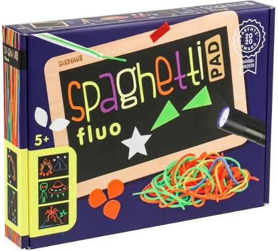 Set kreativ Korbo Spaghetti Fluo Pad, për fëmijë, me elektrik LED, shumëngjyrësh