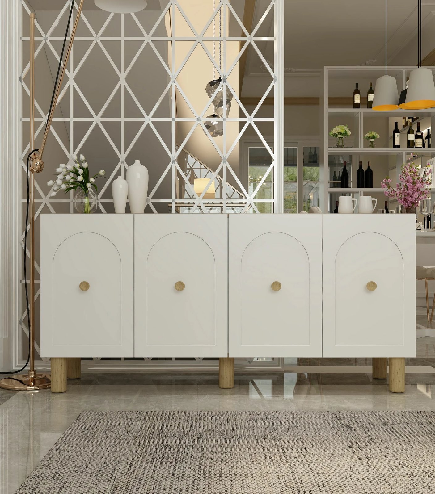 Konsol Skye Decor, Notre KB150 Bohem, lis safir, e bardhë