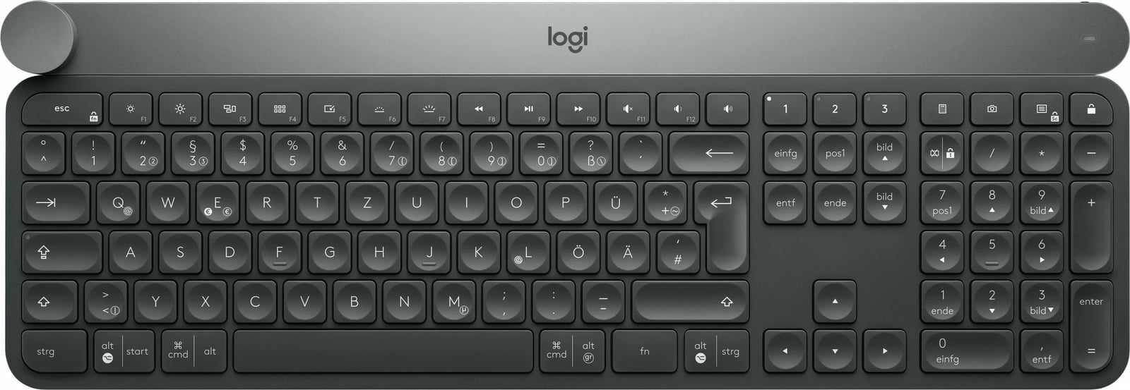 Tastierë Logitech Craft Advanced, QWERTZ DE, wireless, dial kreativ, backlight, e zezë-gri
