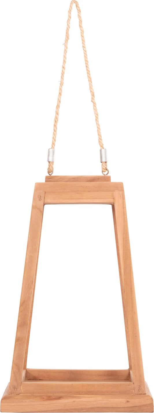 Fener dekorativ për tavolinë, dru teak, ngjyrë natyrale, FH4584, 25x25x39-67H cm