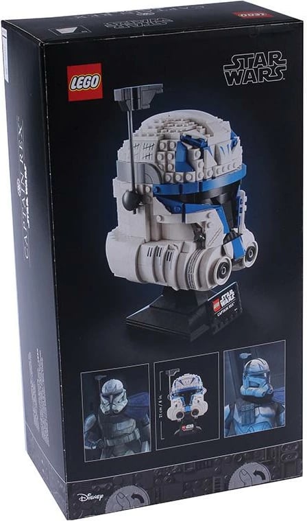 set LEGO Star Wars Helmetë Captain Rex 75349, 854 copa, model ekspozimi, 18+, blu e bardhë