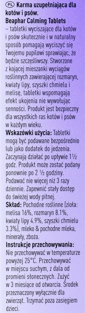 Tableta qetësuese për qentë Beaphar, 20 copë