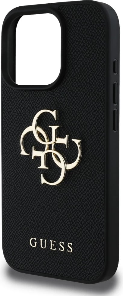 Mbështjellës Guess Grained Big 4G Logo Small Classic Logo për iPhone 16 Pro, i zi Mbështjellës Guess Grained Big 4G Logo Small Classic Logo për iPhone 16 Pro, i zi