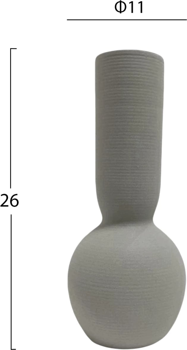 Dekor tavoline prej qeramike, ngjyrë gri mat, FH4616.02, Φ11x26H cm Dekor tavoline prej qeramike, ngjyrë gri mat, FH4616.02, Φ11x26H cm