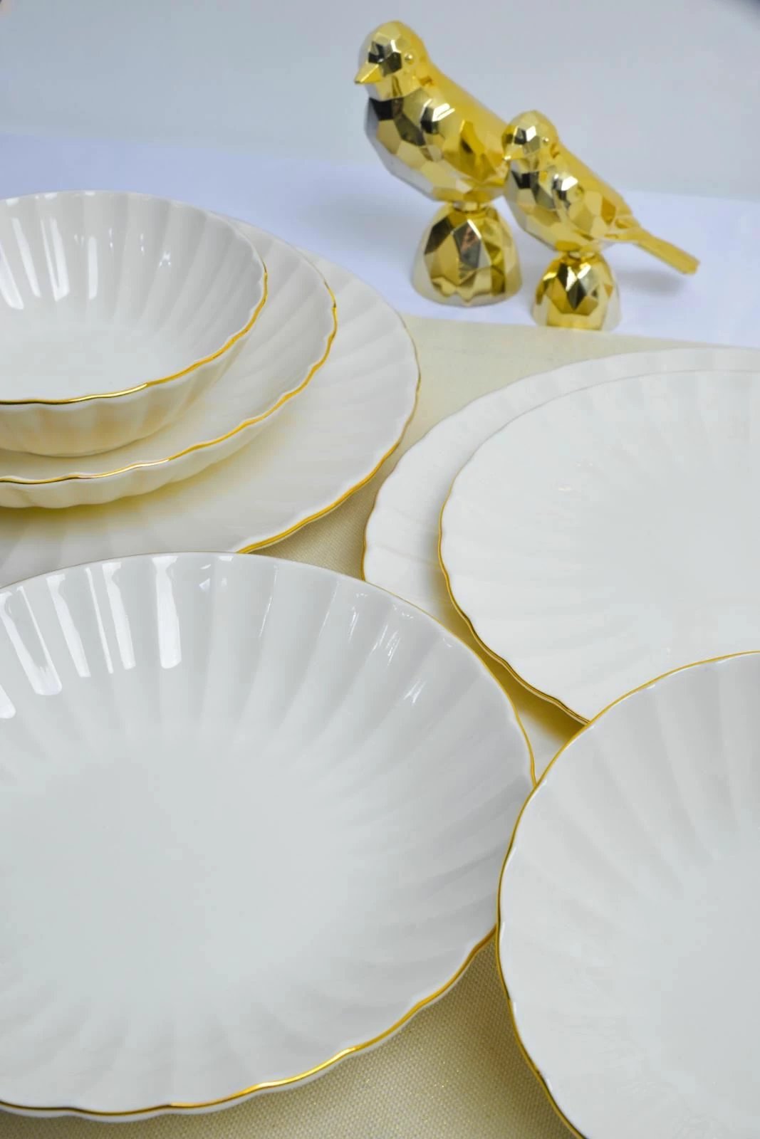 Set enësh darke (24 copë), Hermia Concept, Isil 24, e bardhë, ari