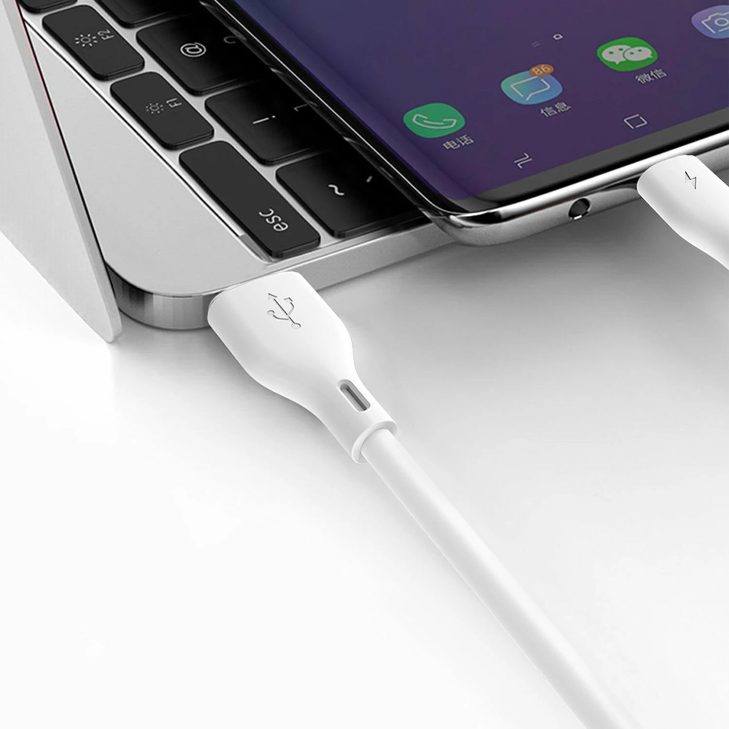 Kabllo Dudao L2L, USB-A në Lightning, 2m, 3A, Bardhë