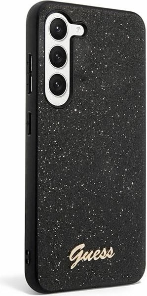 Mbështjellës Guess Glitter Script për Samsung Galaxy S24, i zi