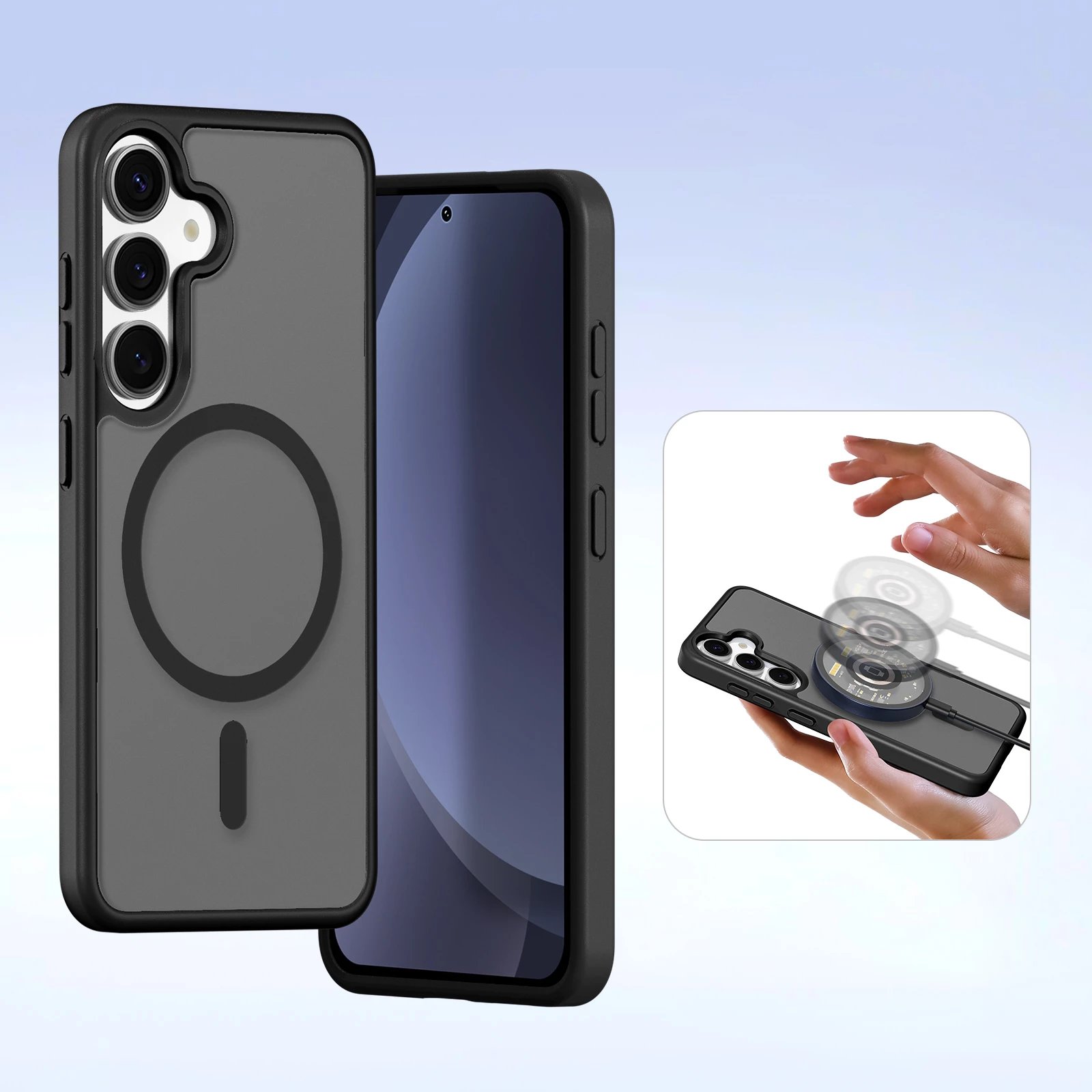 Mbështjellës Dux Ducis Lawa për Samsung Galaxy S25+, lëkurë, me portofol magnetik, i zi