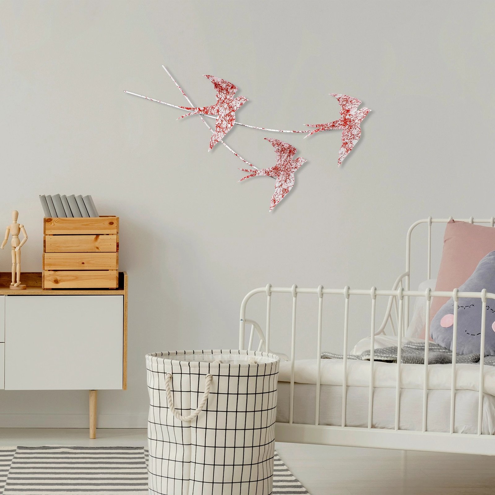 Aksesor dekorativ metalik për mur, Wallity, Wallow 5, shumëngjyrësh, 42x70cm