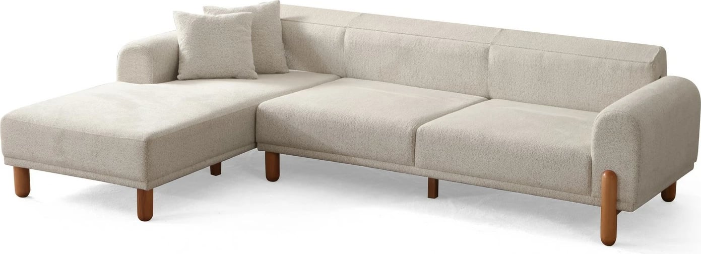 Kënd divan-krevat Atelier del Sofa, Lyke majtas, krem