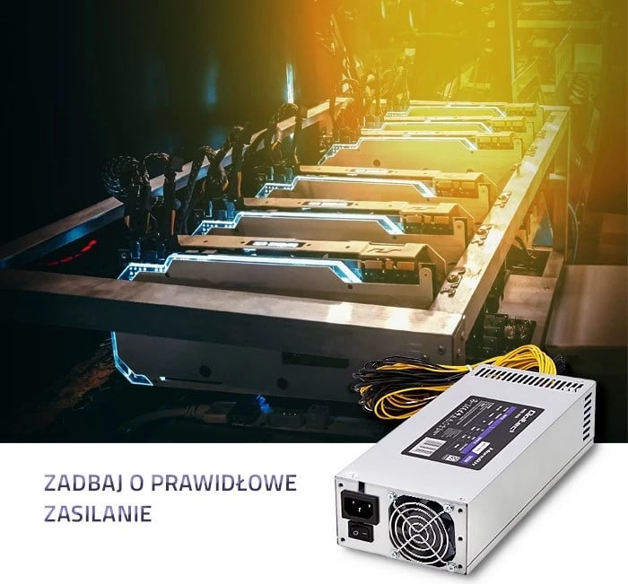 Burimi i Energjisë Qoltec 50349 PCI-E 1800W, 80 Plus Platinum për Lojëra dhe Miniera