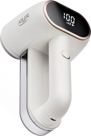 Makinë heqëse pushash Adler AD 9622, dy koka, LCD, 3 shpejtësi, depozitë 140 ml, bateri 1800 mAh, USB-C, e bardhë me ari