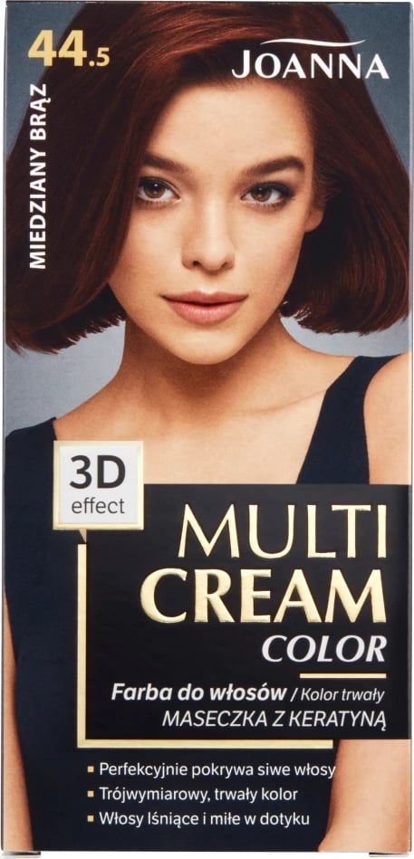 Ngjyrë për flokë për femra Joanna Multi Cream Color 44.5 Copper Brown, 1 copë