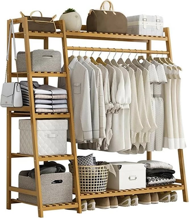 Raft organizues druri Nextdeco, 1 shufër, 7 rafte, H140x40x130cm