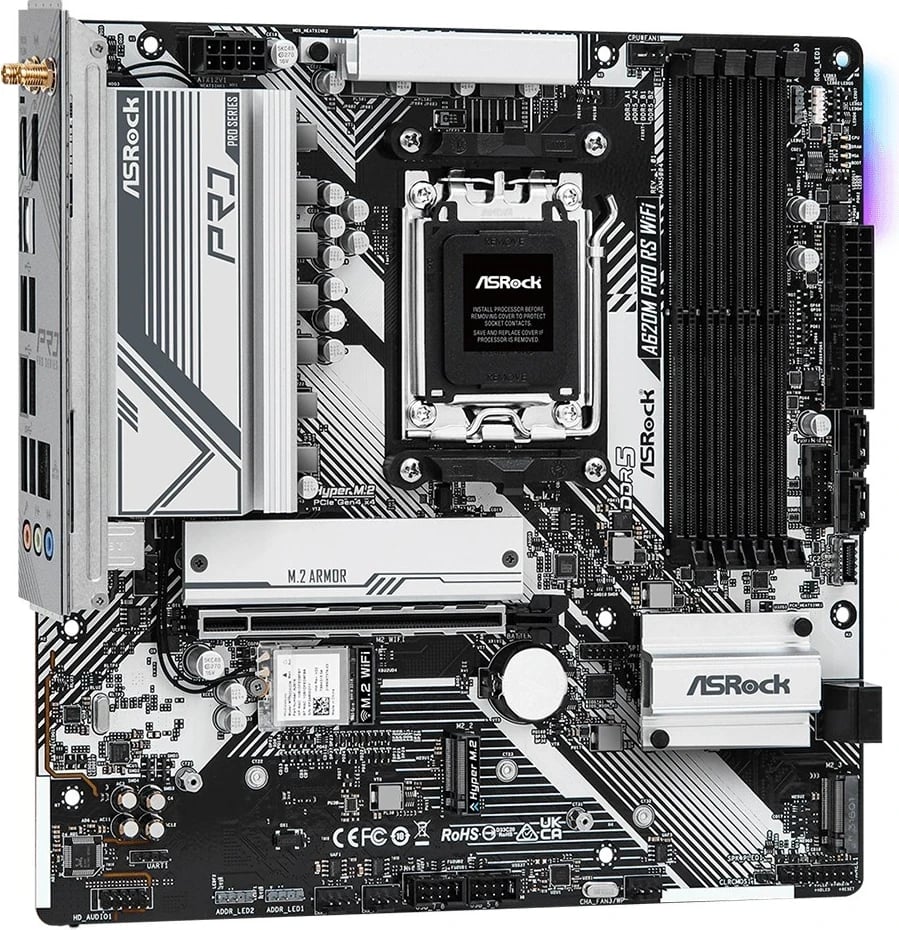 Pllakë amë Asrock A620M Pro RS WiFi, AMD A620, Socket AM5, micro ATX