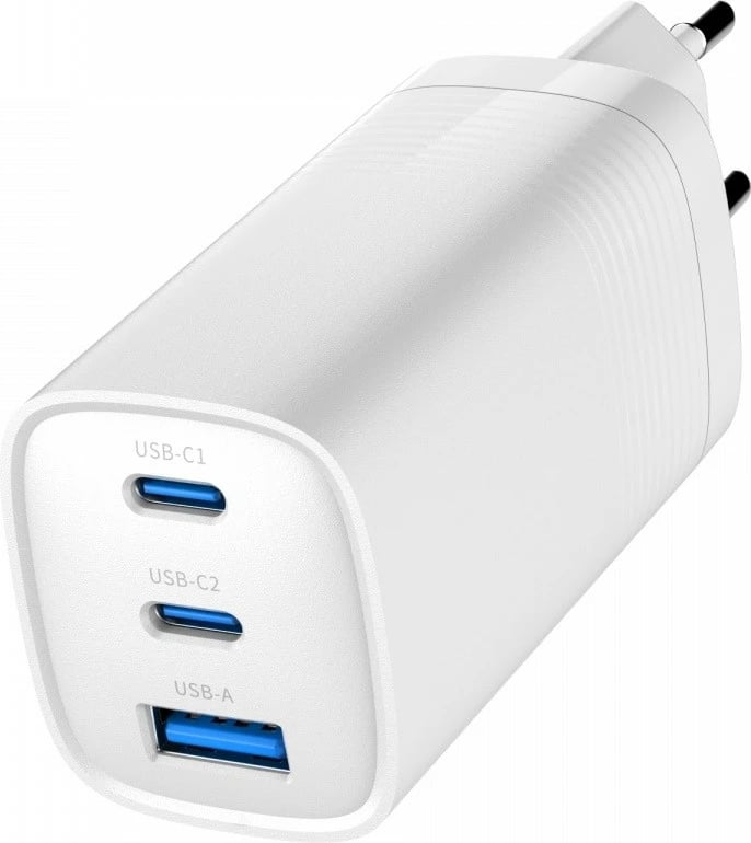 Karikues muri Gembird TA-UC-PDQC65-01-W, 65W, 2x USB-C, 1x USB-A, Bardhë