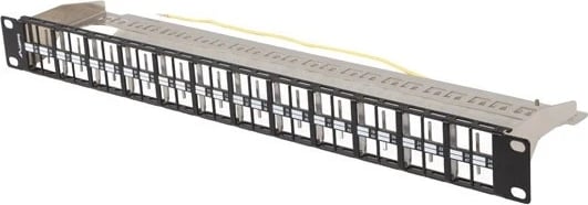 Paneli i Patch-it Lanberg PPKS-1248-B, 19" 1U, për modulat keystone, 48 porta, ngjyrë e zezë