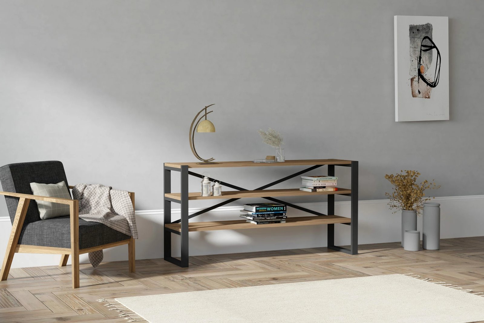 Komodë anësore Hanah Home, Natali - moderne, ngjyrë arre