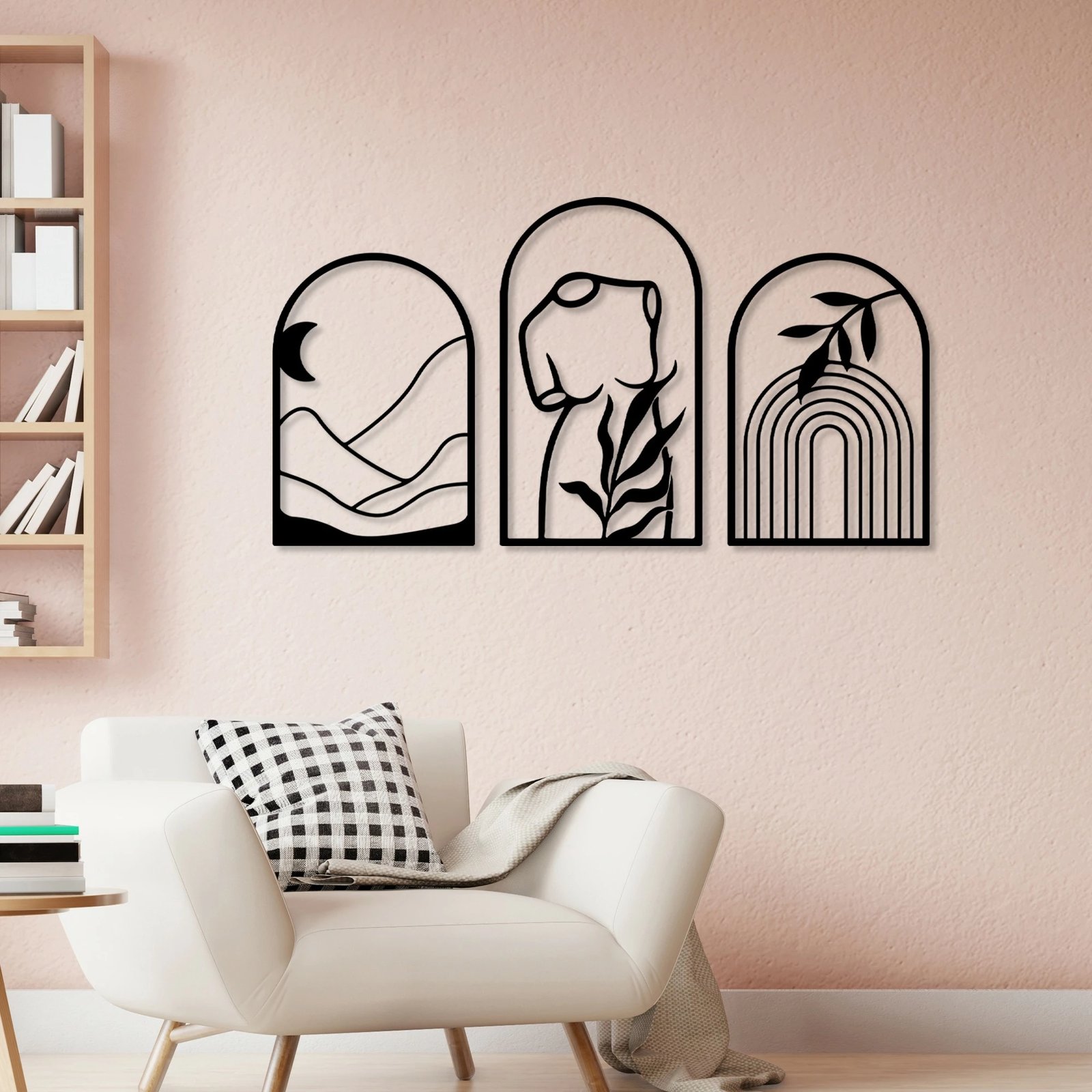 Aksesor dekorativ metalik për mur Wallity, Memorie Trio B, 3 pjesë