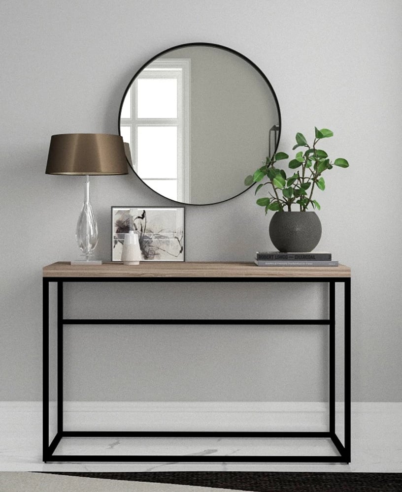 Konsol Ale, sonoma e zezë, 120x39x77