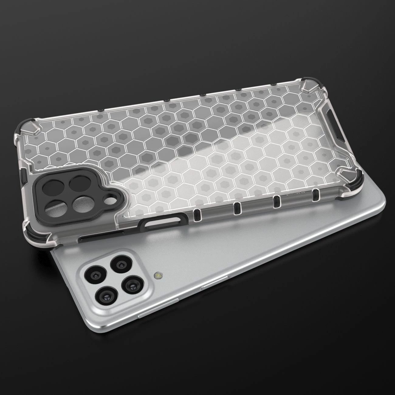Mbështjellës Hurtel Honeycomb për Samsung Galaxy M53 5G, transparent
