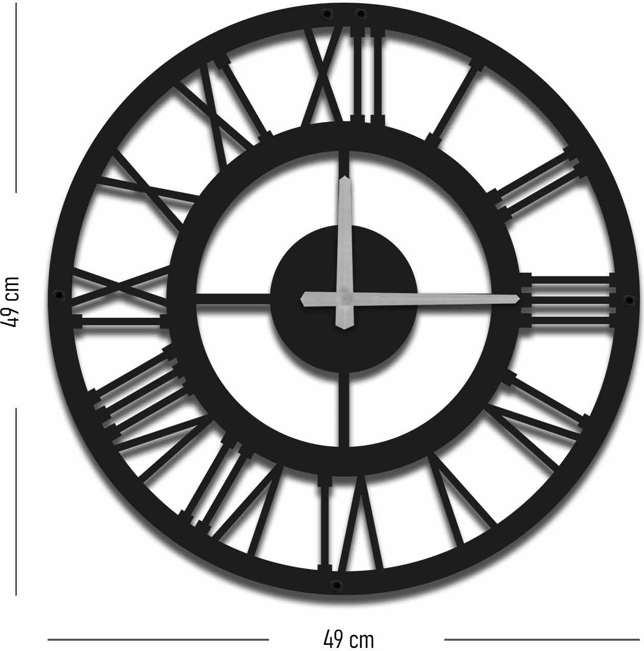 Orë muri dekorative metalike Wallity, MTS - 002, e zezë, 49x49cm