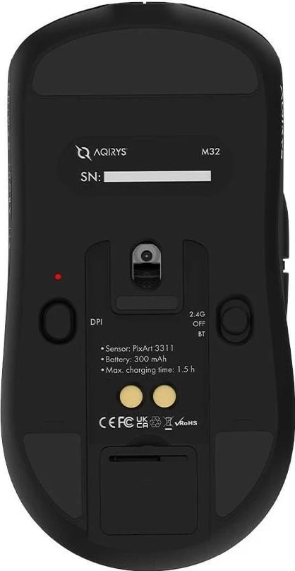 Maus AQIRYS M32, RGB, Dual Mode, 12000 DPI, i zi