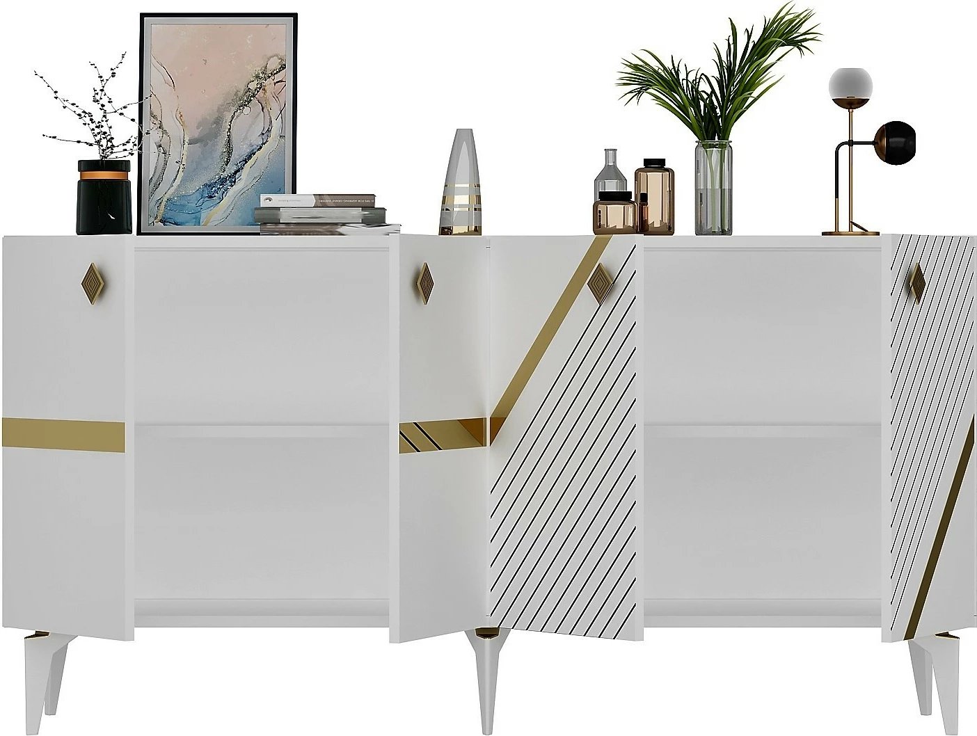 Konsolë Hanah Home, Iris, e bardhë dhe ari