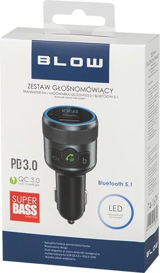Transmetues FM BLOW 74-167#, Bluetooth 5.1, QC3.0, PD 24W, i zi