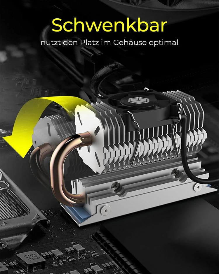 Heatsink SSD ICY BOX IB-M2HSF-705, 30mm fan, 8500 RPM, argjend