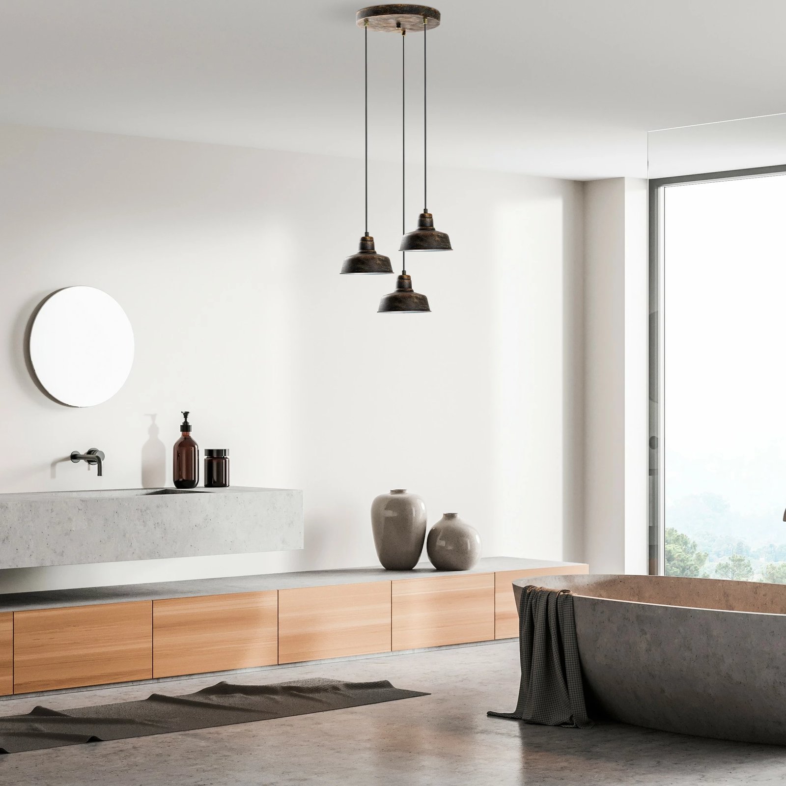 Llambë tavani Opviq MEMATI-181RETRO-3, metal, ngjyrë antike