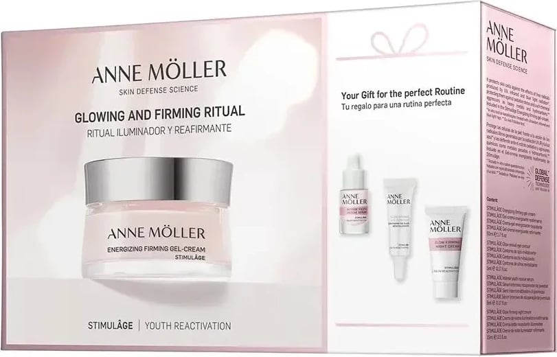 Set për kujdesin e fytyrës Anne Möller Stimulâge Ritual Iluminador y Reafirmante unisex, 4 copë