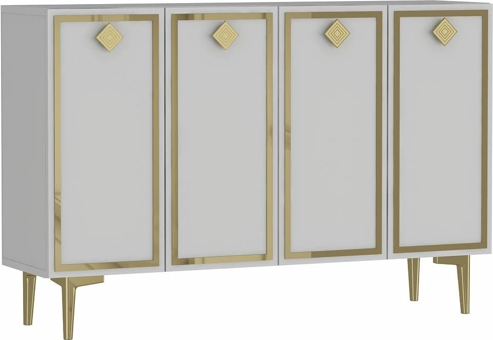 Konsolë Skye Decor, e bardhë dhe ari, 8159KM-1